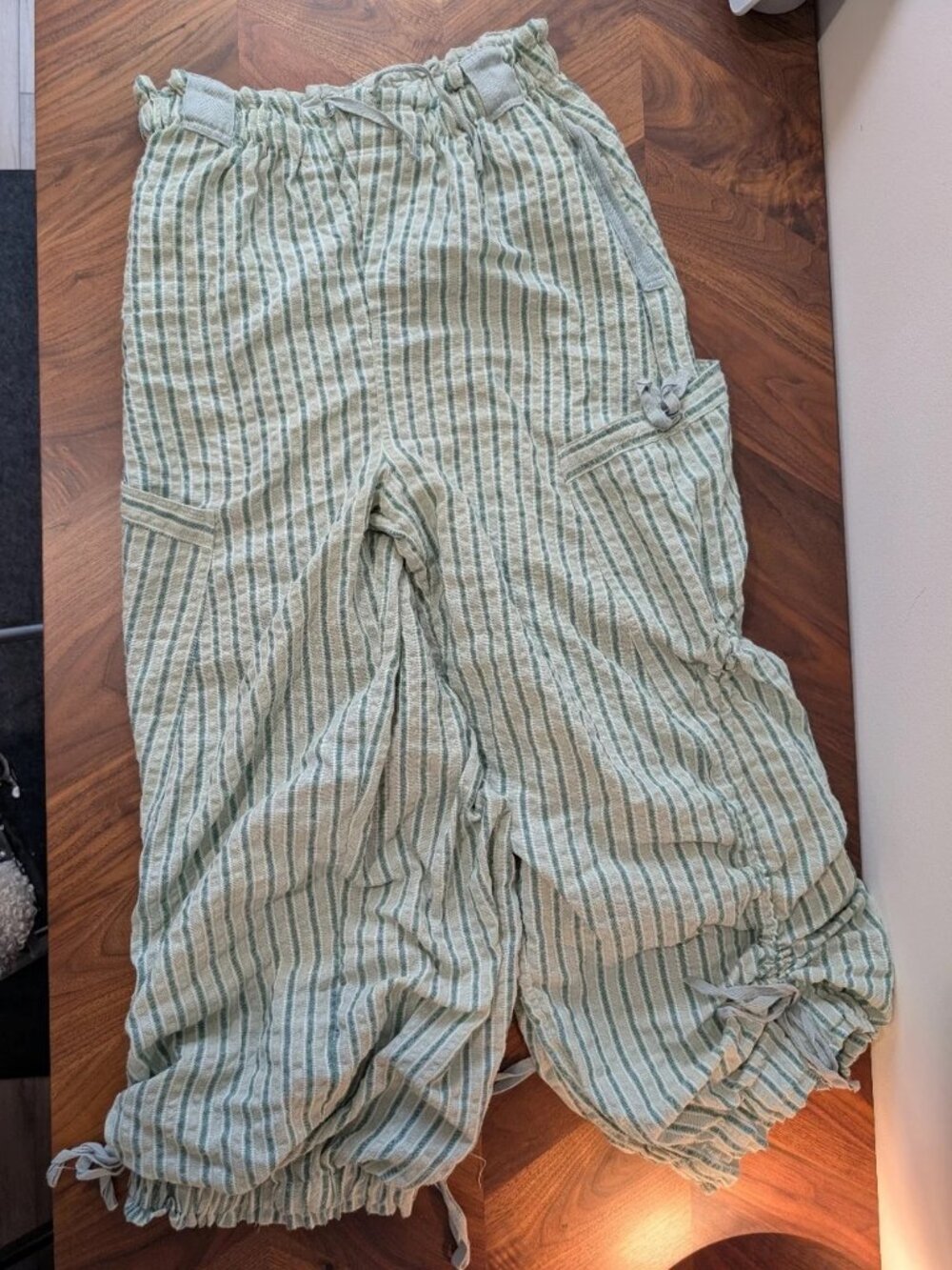 Scrunch Pants Pinstripe baggy - blue velvet
